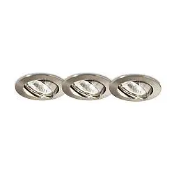 3 Faretti Ad Incasso Swing Metallo Nickel 1 Luce Gu10