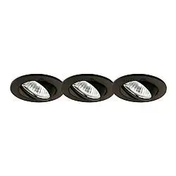 3 Faretti Ad Incasso Swing Metallo Nero 1 Luce Gu10
