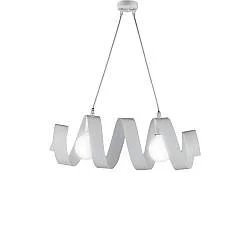 Sospensione Moderna Helix 2 Luci In Ferro Laccato Bianco