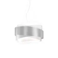 Lampadario Moderno Bea Polilux ® Argento E Metallo Cromo 5 Luci E27 D80Cm