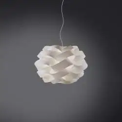 Sospensione Moderna Cloud Polilux ® Bianco E Metallo Cromo 1 Luce E27 D.50Cm