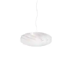 Lampadario Moderno Flat Polilux ® Bianco E Metallo Cromo 5 Luci E27
