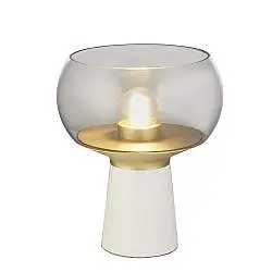 Abatjour Contemporaneo Calice Acciaio Bianco Ottone 1 Luce E27